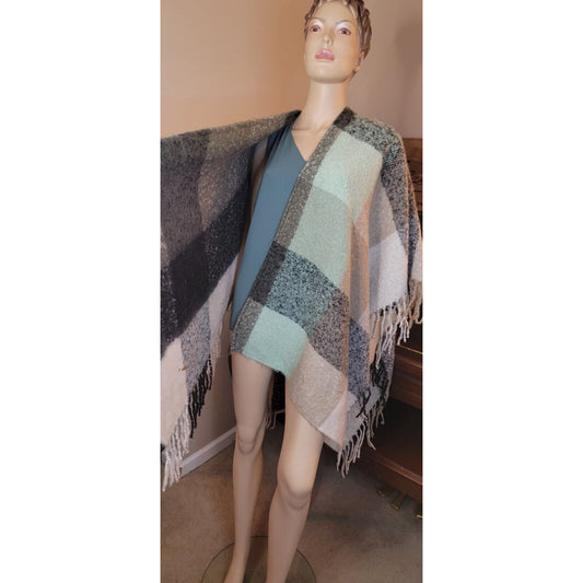 Green And Black James Paul Soft Shawl Kimono, NWT