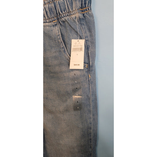 Gap Denim Kids Easy Pull On Wide Leg Jeans Size Large, New With Tags