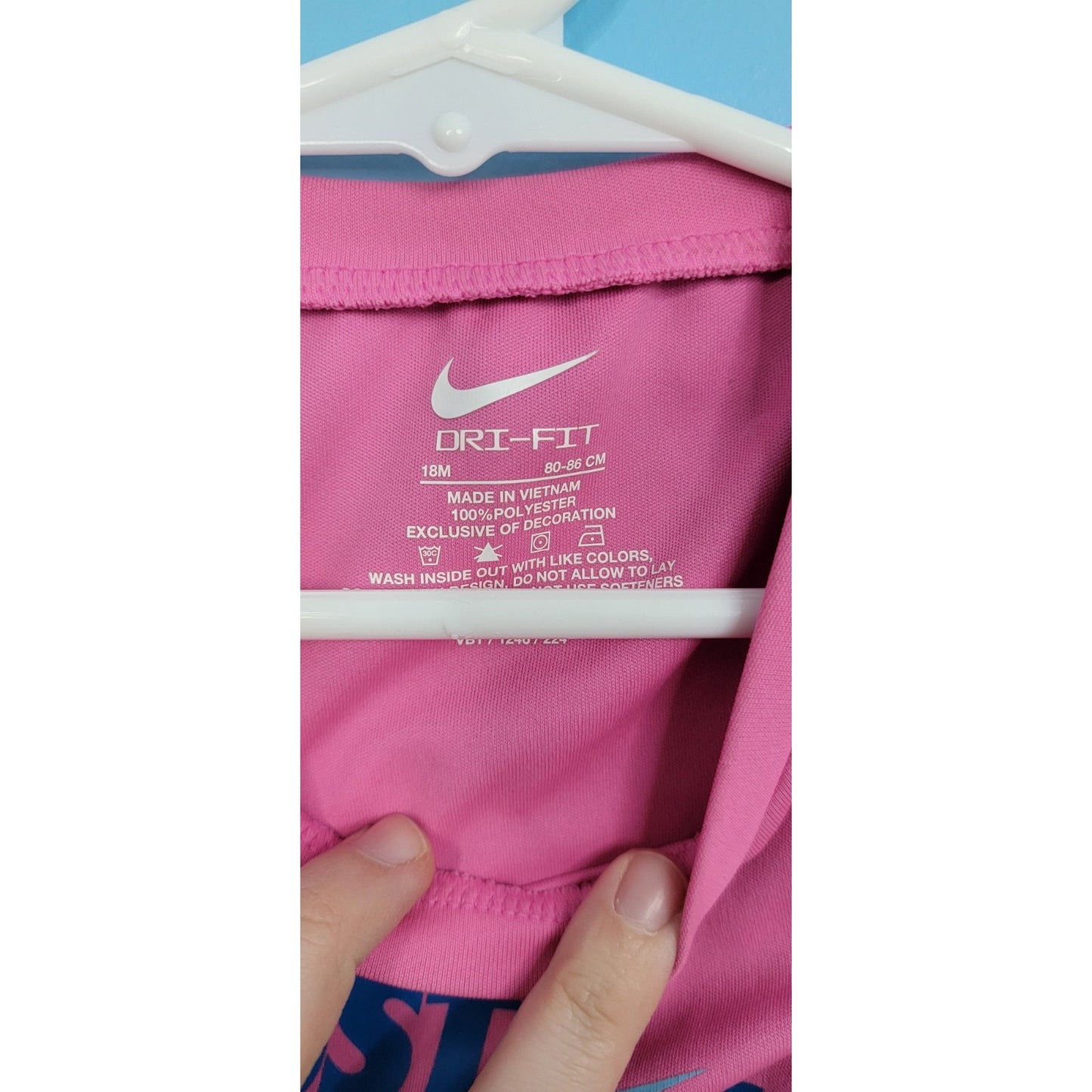 Girls 18 Months Pink Nike Dri- Fit 'Just Do It' Tee