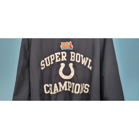 NFL Superbowl Champs XLI Colts Windbreaker Navy Pullover V-Neck Pockets Size XL
