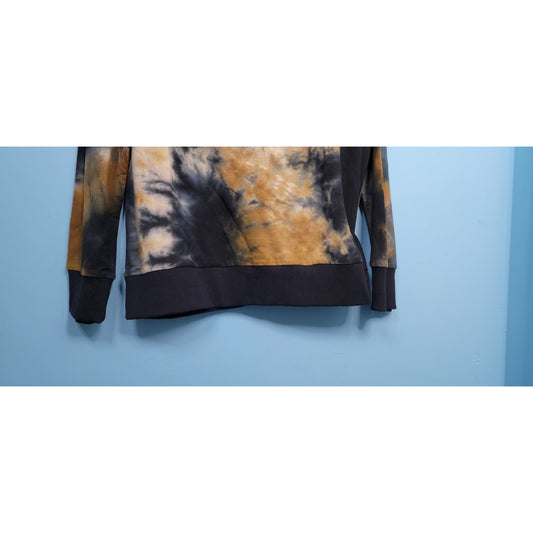 NWOT Vocal Womens Camel Navy Blue Studded Tie Dye Sweatshirt Size Small