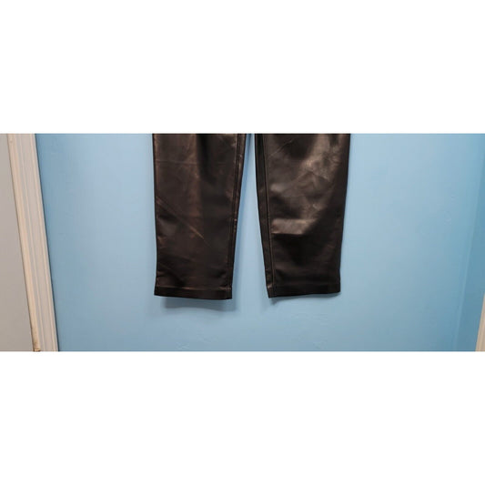 JOIE NWT Black Faux Leather Pants Ankle Length Skinny Leg Limited Edition Sz 6