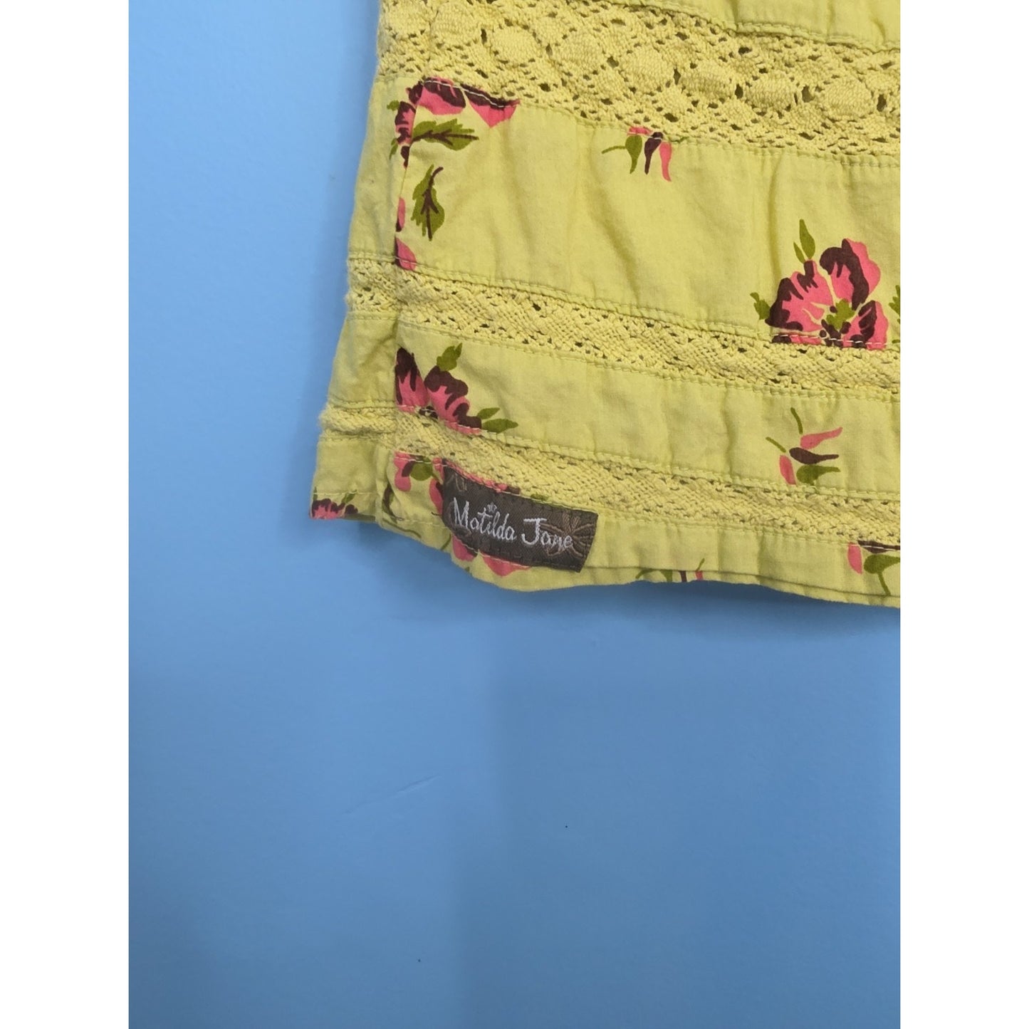 Matilda Jane Girls Size 6 Imagination Yellow Floral Tunic Make Believe Fall 2017