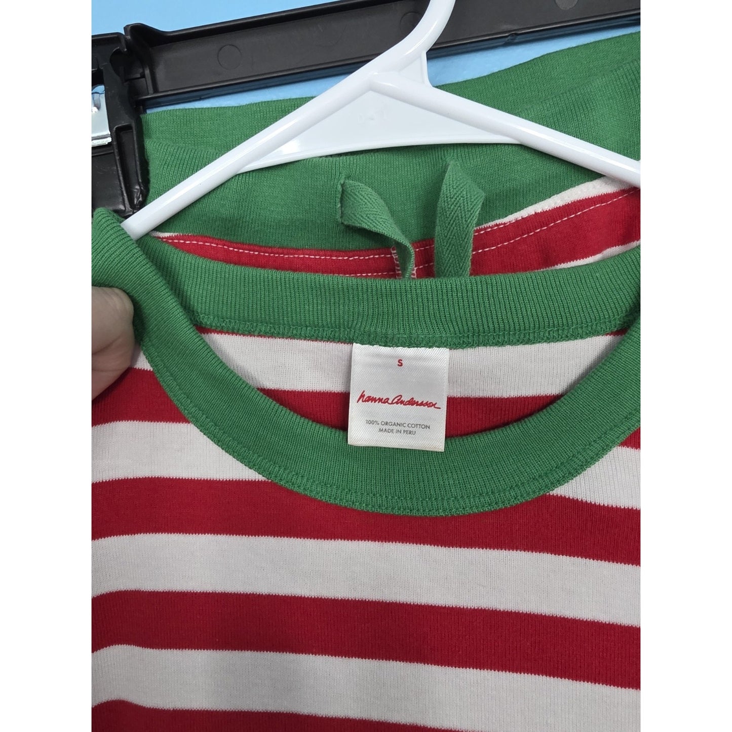Hanna Andersson Women's Red Striped 2 Pc Pajama Set Size Small Top & Pants