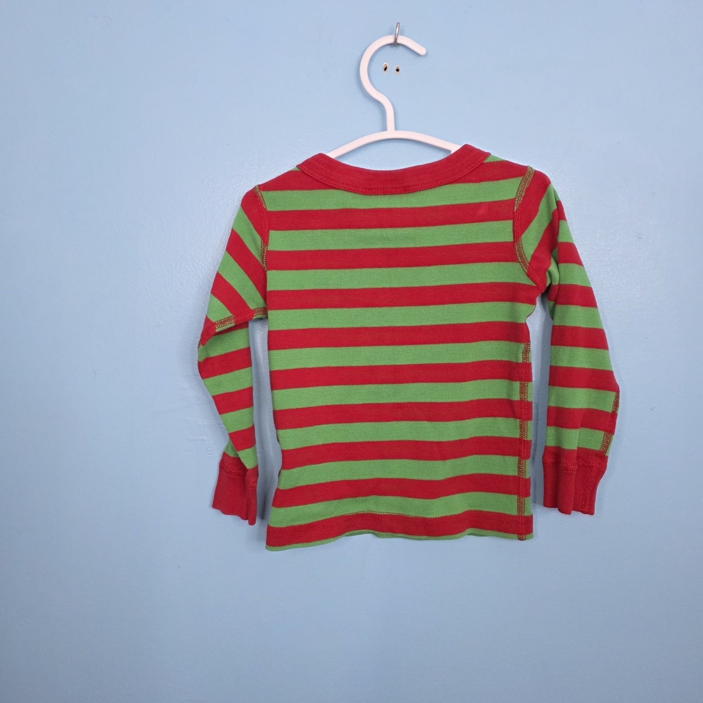 HANNA ANDERSSON red/green opposite striped pajamas Size 18/24 months
