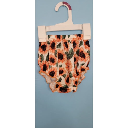 Baby Girls 6-9mos 3 Piece Outfit, 2 Bow Crop Tanks And Sunflower Bloomers
