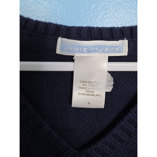 Janie and Jack Boys Navy Sweater Vest (Sailboat) - Size 6 - EUC