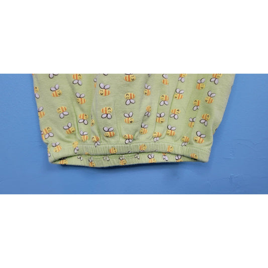 Gerber Infant Gown 0-6 Months Bee Print Stretchy Bottom Convertable Mittens