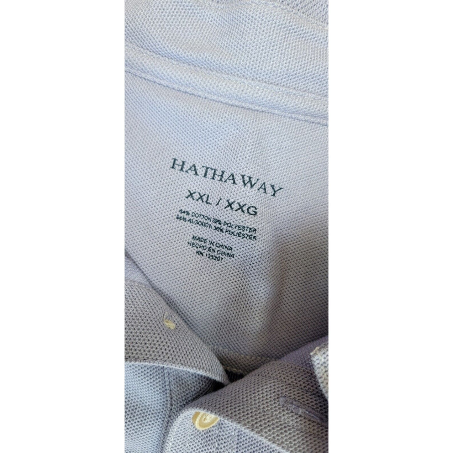 Mens Purple Hathaway Polo Short Sleeve 3 Button Shirt Size XXL
