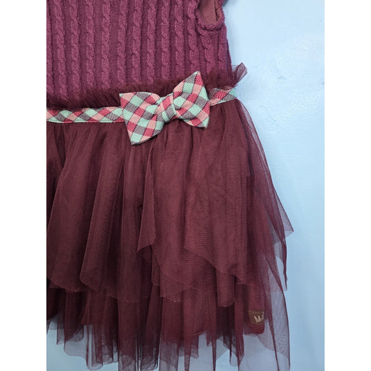 Matilda Jane Once Upon A Time Burgundy Sweater Tulle Soiree Dress Size 18-24mos