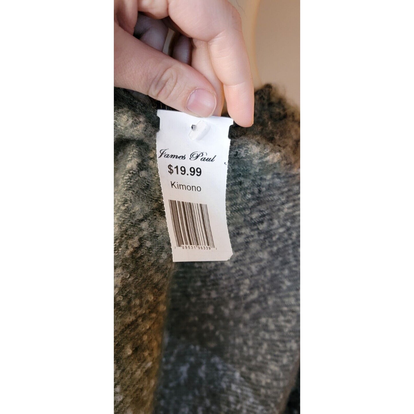 Green And Black James Paul Soft Shawl Kimono, NWT