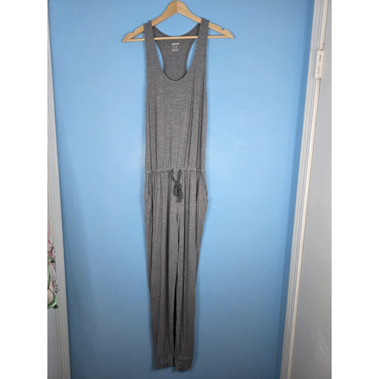 Aerie Jumpsuit Jogger Pants Tank Top Elastic Waist XS Pockets Loungewear Gray