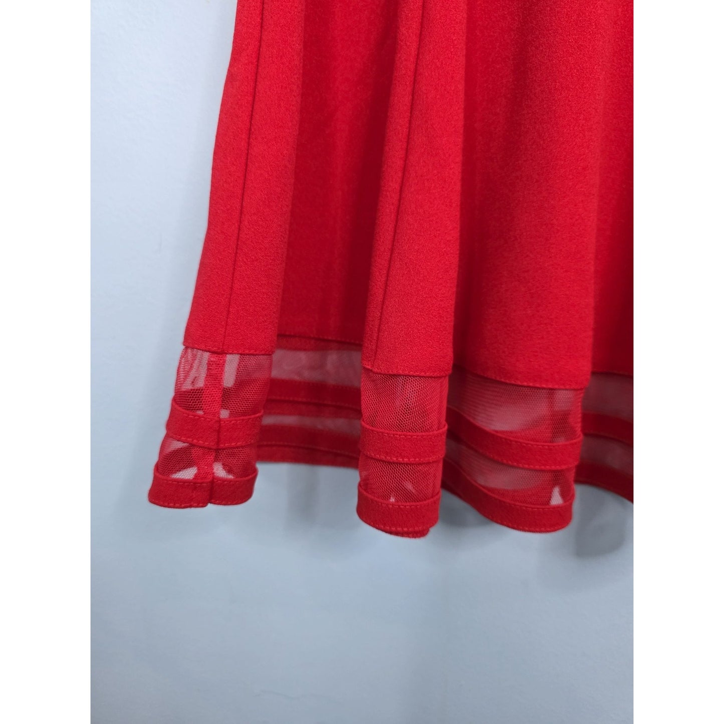 Calvin Klein Illusion Size 6 Mesh Bow Front Dress, Girls Red Sleeveless MSRP $74