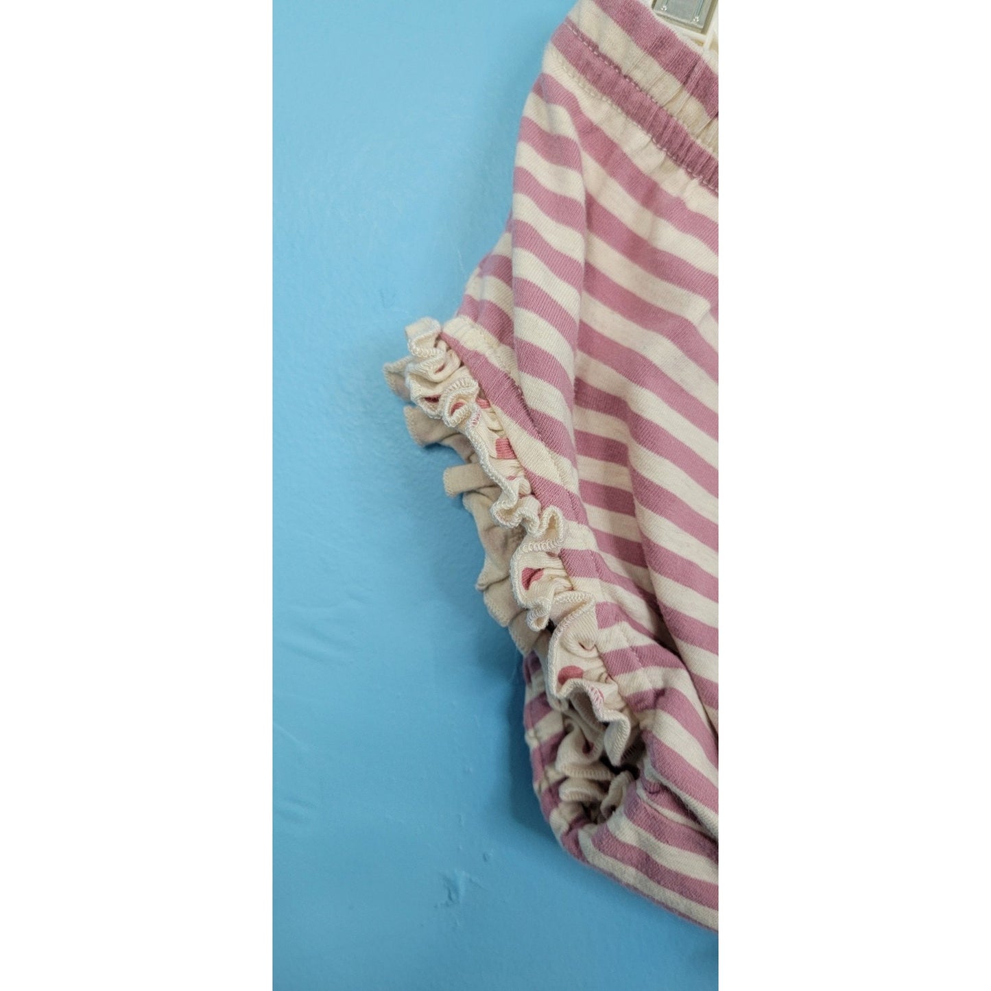 Matilda Jane/MJ Pink Cream Stripe Ruffle Diaper Cover 18-24 Months