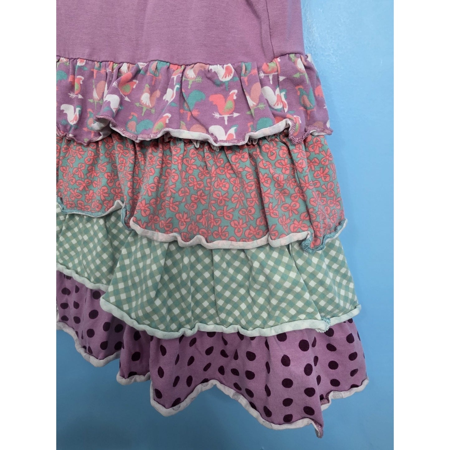 Matilda Jane Top Sz 8 Oh Dear Ruffles Tunic Tank Once Upon A Time Dots Stripes