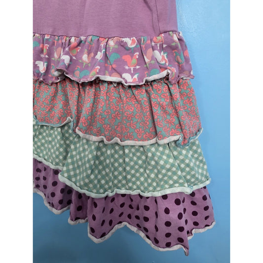 Matilda Jane Top Sz 8 Oh Dear Ruffles Tunic Tank Once Upon A Time Dots Stripes