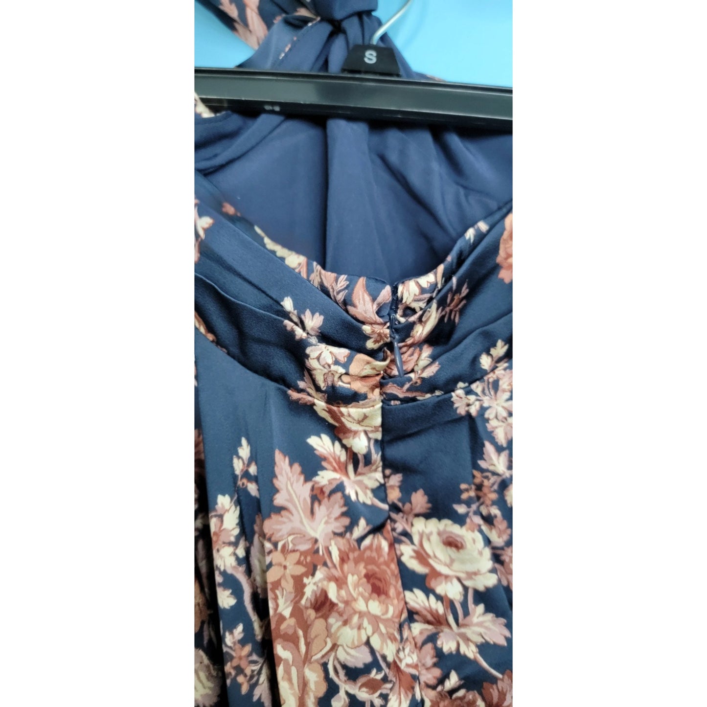 NWT Altar'd State Size XXL Navy Blue Floral Dress With Cut Outs Open Back Zipper