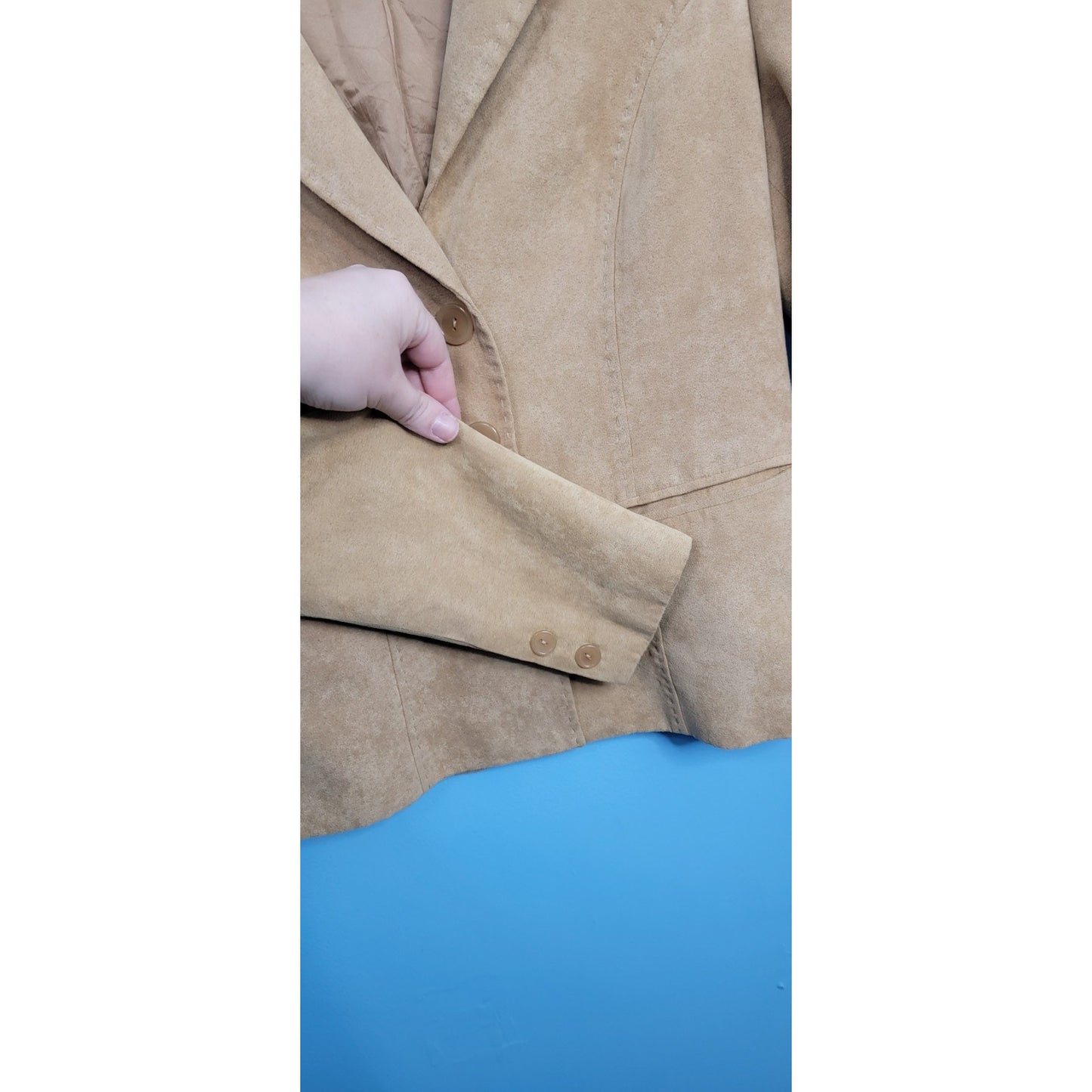 Women's Etam Tan Coat Blazer Size 160/80A With Pockets