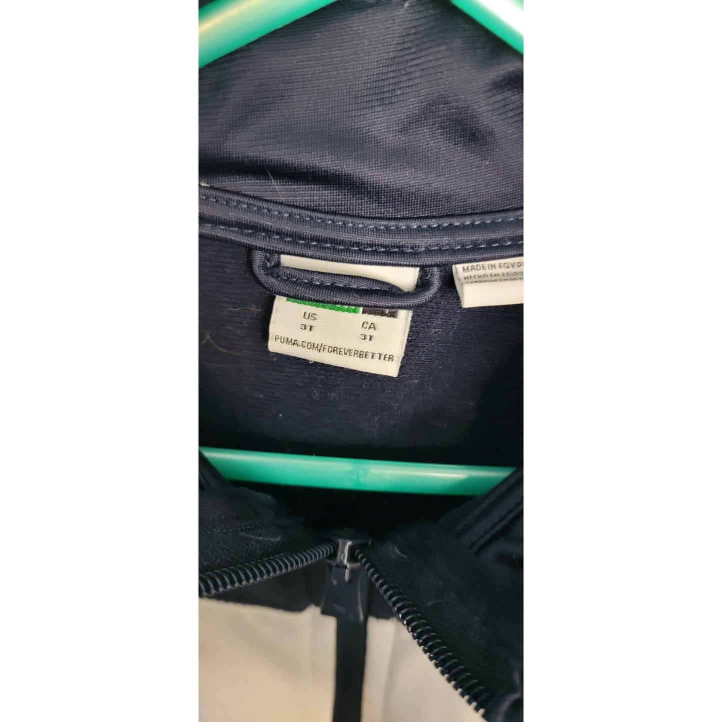 Puma Boys Jacket Navy Blue With White Stripes And Logo Size 3T
