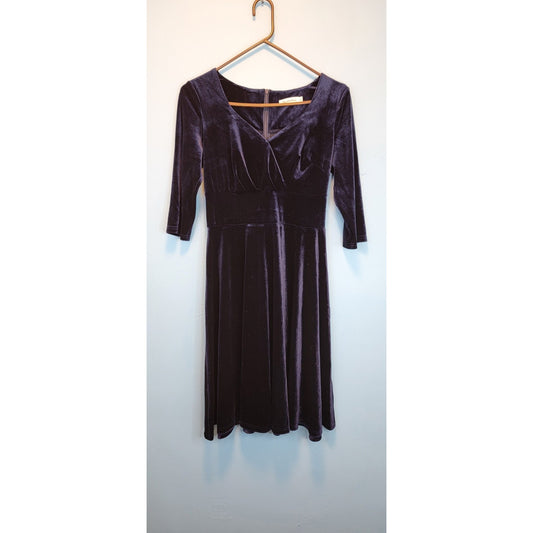 Bbonlinedress Size Small Navy Blue Velvet Fit & Flare Dress NWOT