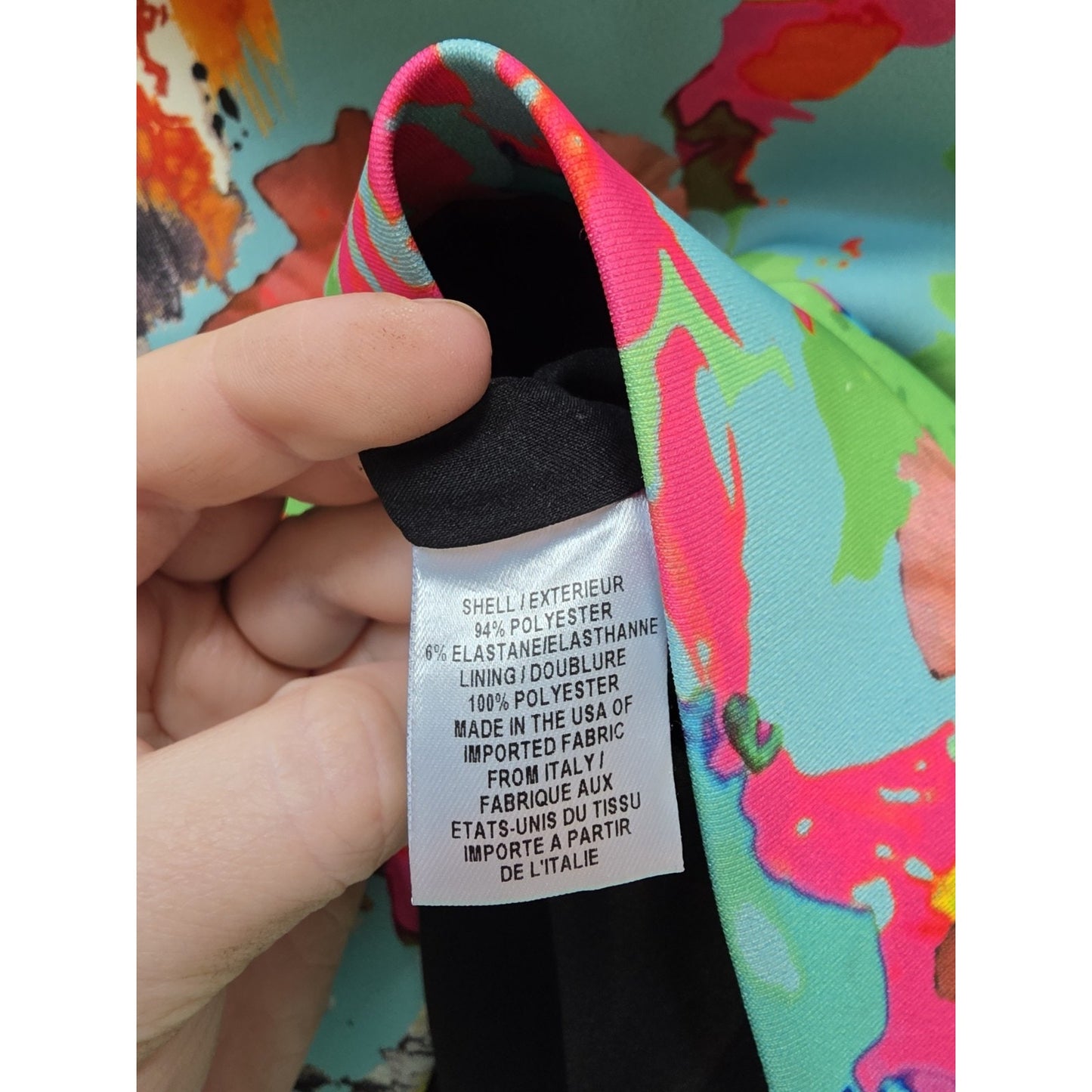 Milly Size 4 - Multicolor Boatneck Scuba Sheath Dress