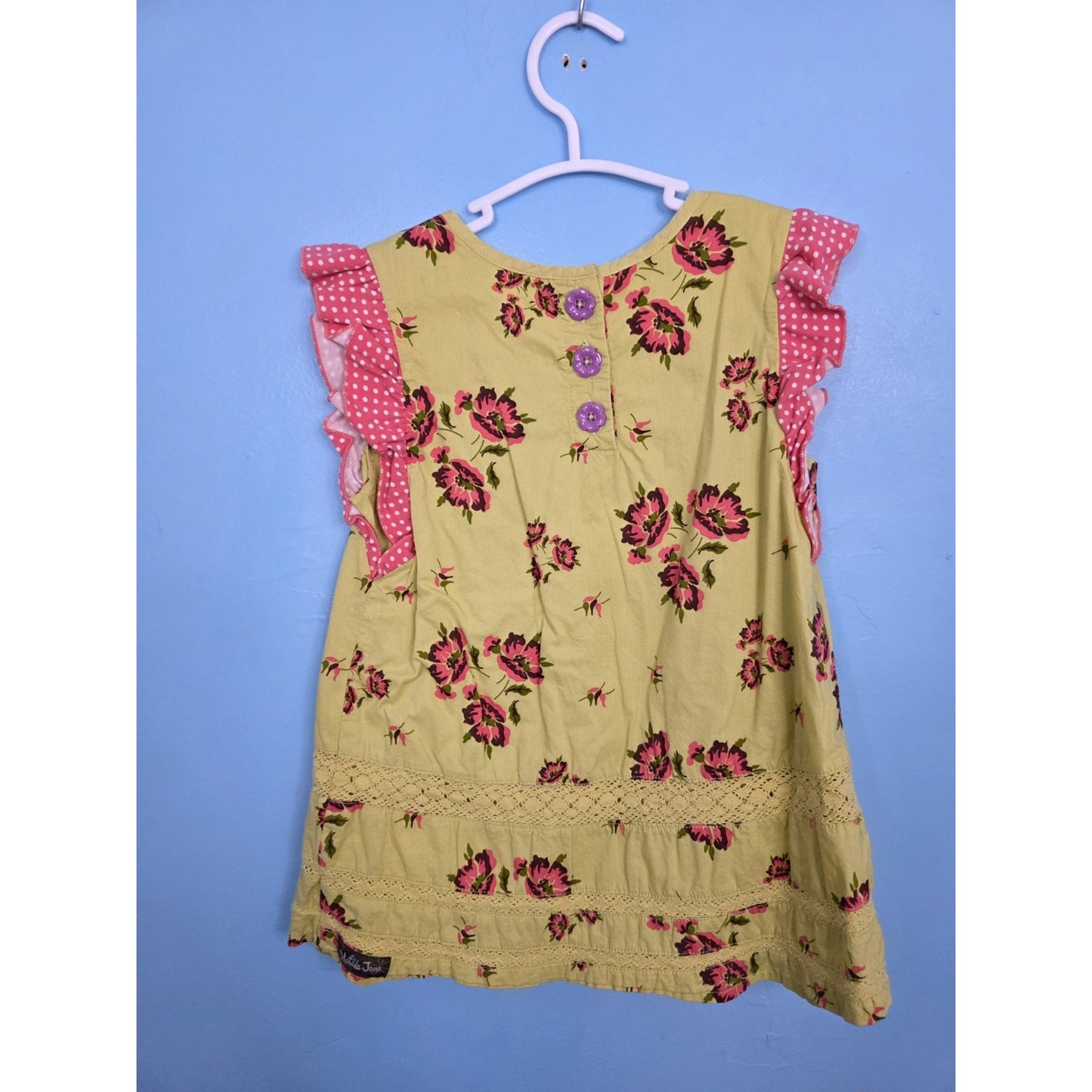 Matilda Jane Girls Size 6 Imagination Yellow Floral Tunic Make Believe Fall 2017