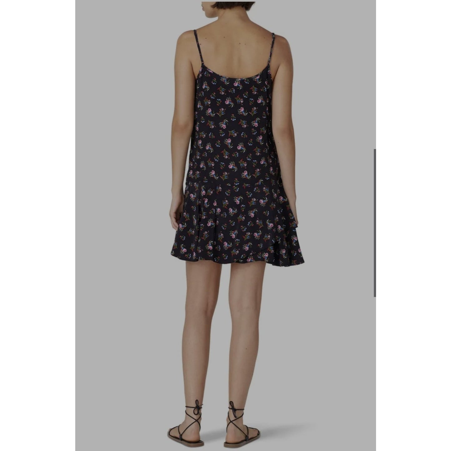 Rent The Runway Thakoon Collective Black Floral Slip Mini Dress Womens 14