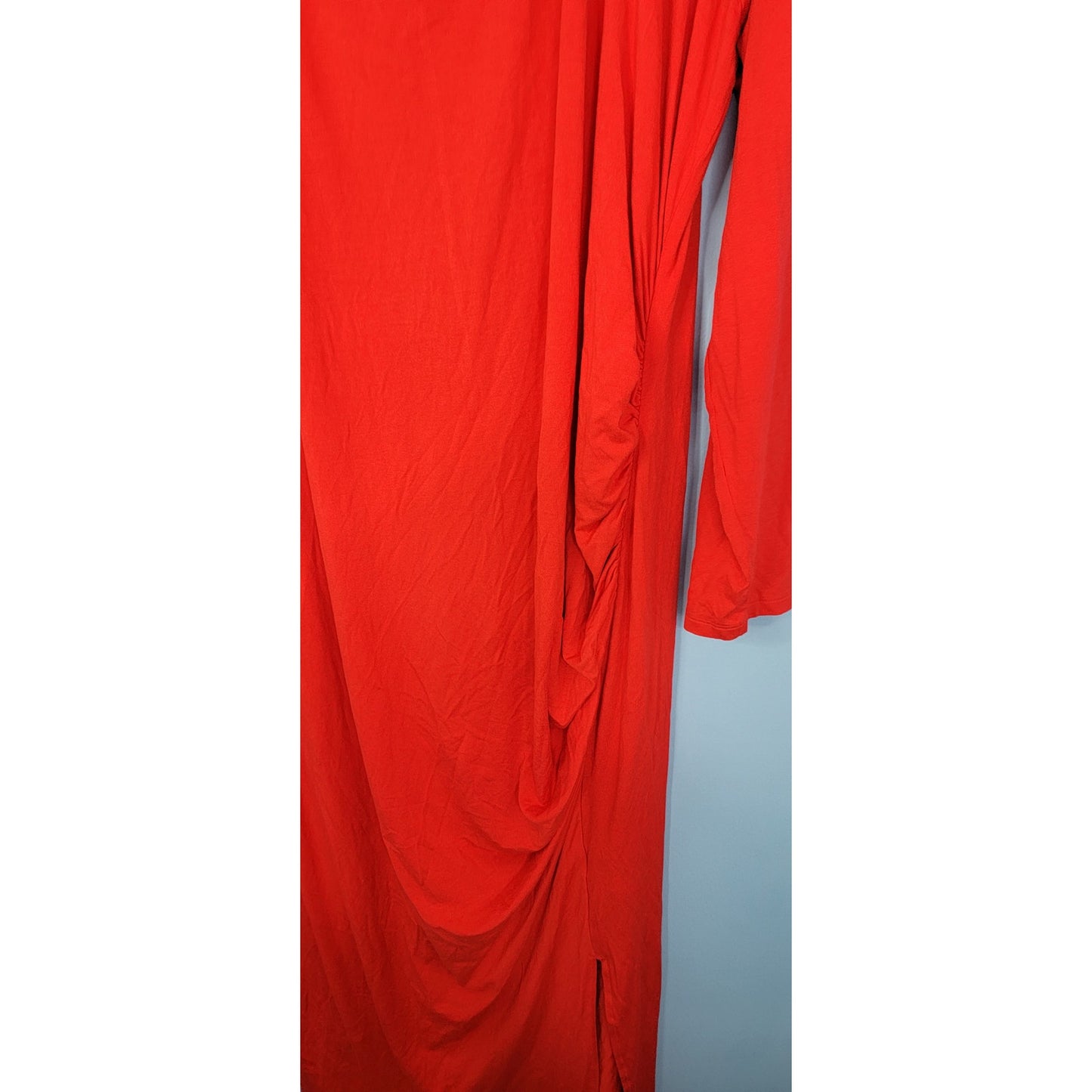 Ava & Viv 3X Red Chest Cut Out Long Sleeve Midi Dress