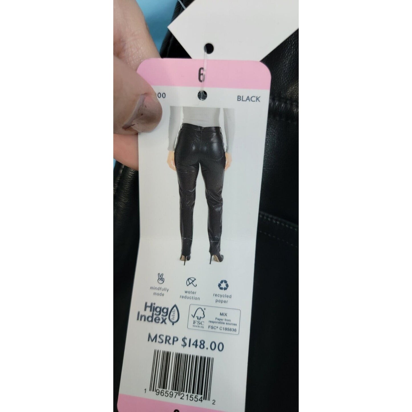 JOIE NWT Black Faux Leather Pants Ankle Length Skinny Leg Limited Edition Sz 6