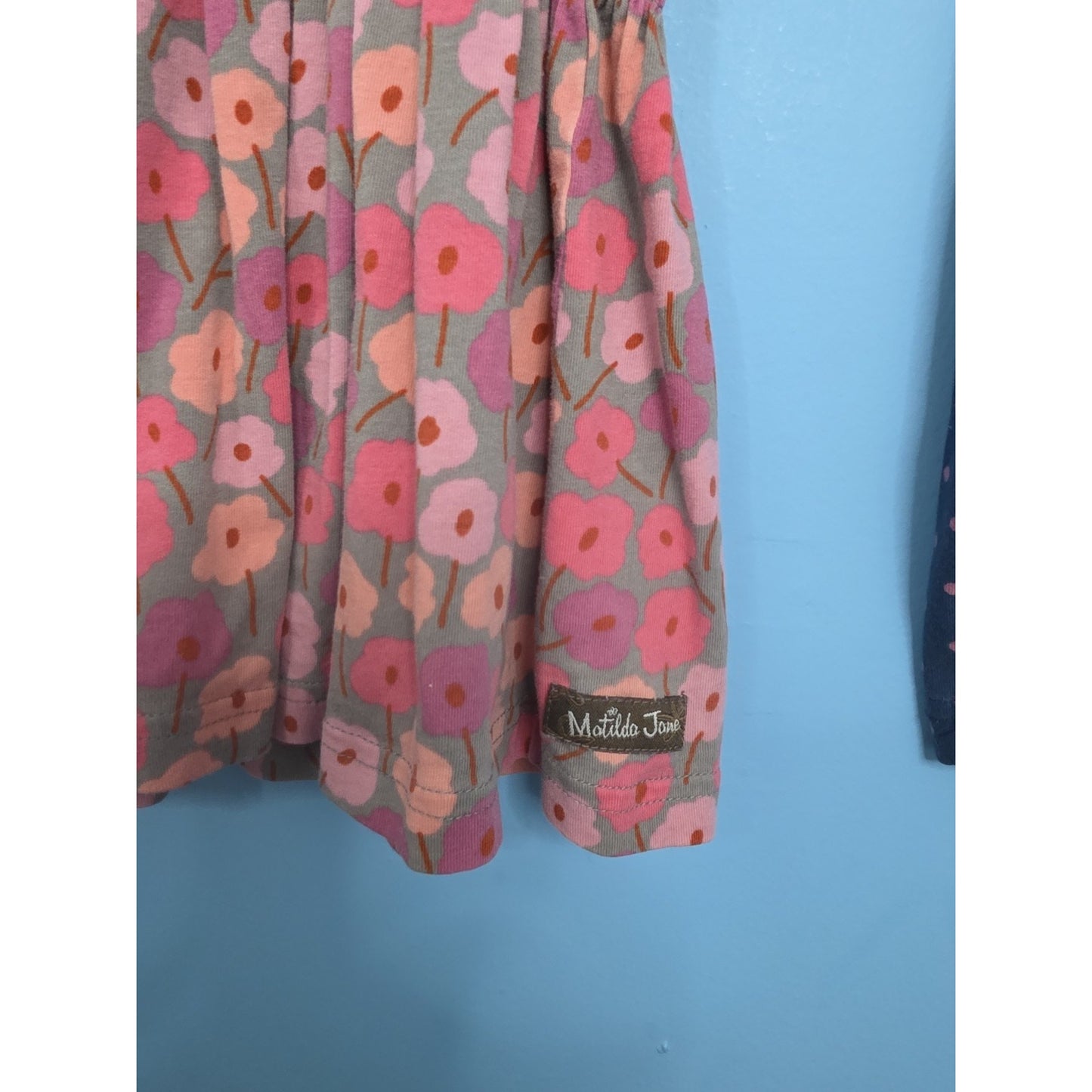Matilda Jane Kids Girls Size 10 Pink Floral Long Sleeve Knit Shirt Top Colorful