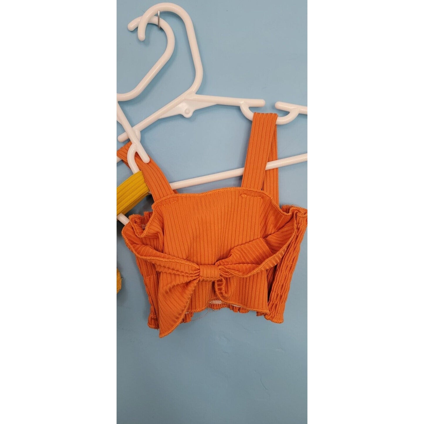 Baby Girls 6-9mos 3 Piece Outfit, 2 Bow Crop Tanks And Sunflower Bloomers