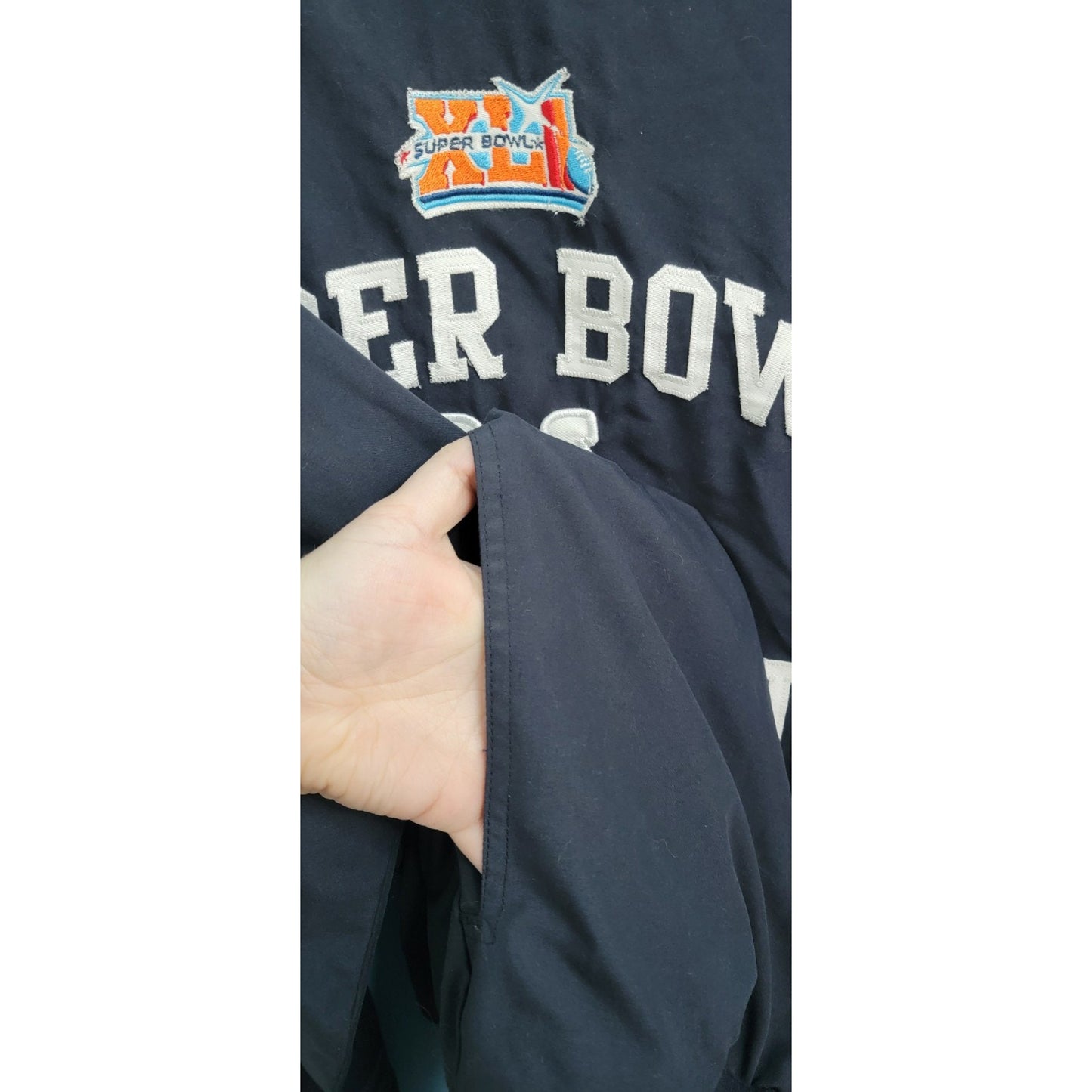 NFL Superbowl Champs XLI Colts Windbreaker Navy Pullover V-Neck Pockets Size XL