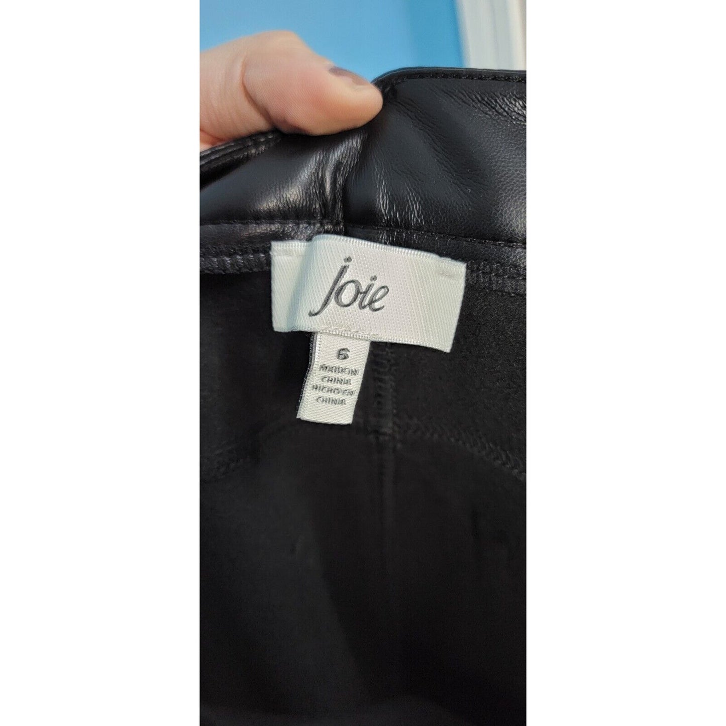 JOIE NWT Black Faux Leather Pants Ankle Length Skinny Leg Limited Edition Sz 6