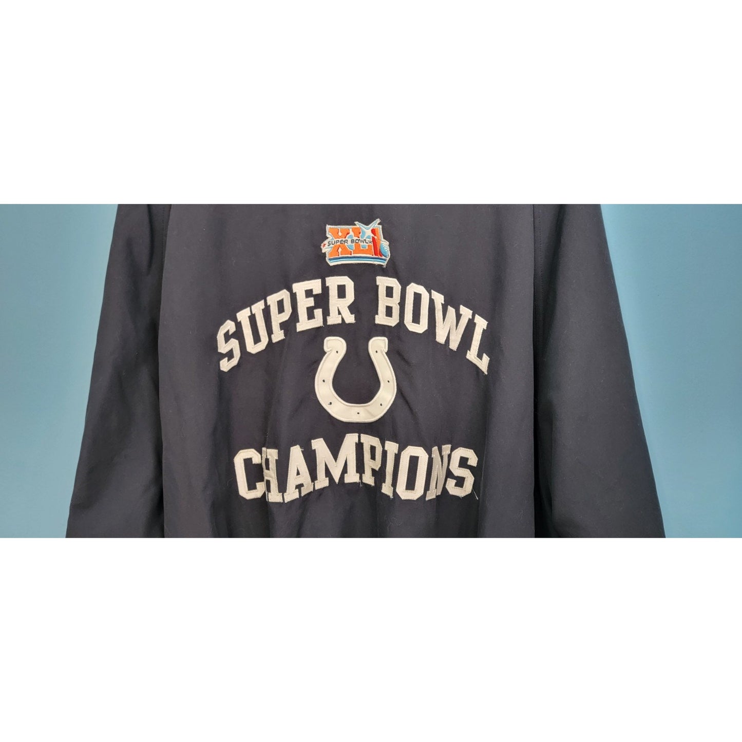 NFL Superbowl Champs XLI Colts Windbreaker Navy Pullover V-Neck Pockets Size XL