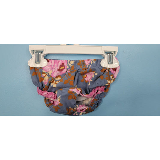 Matilda Jane/MJ Blue/Purple Floral Ruffle Diaper Cover 6 Months