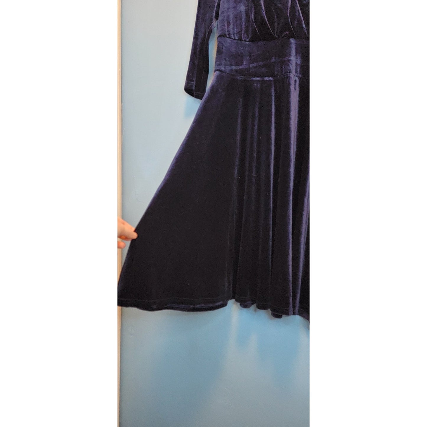 Bbonlinedress Size Small Navy Blue Velvet Fit & Flare Dress NWOT