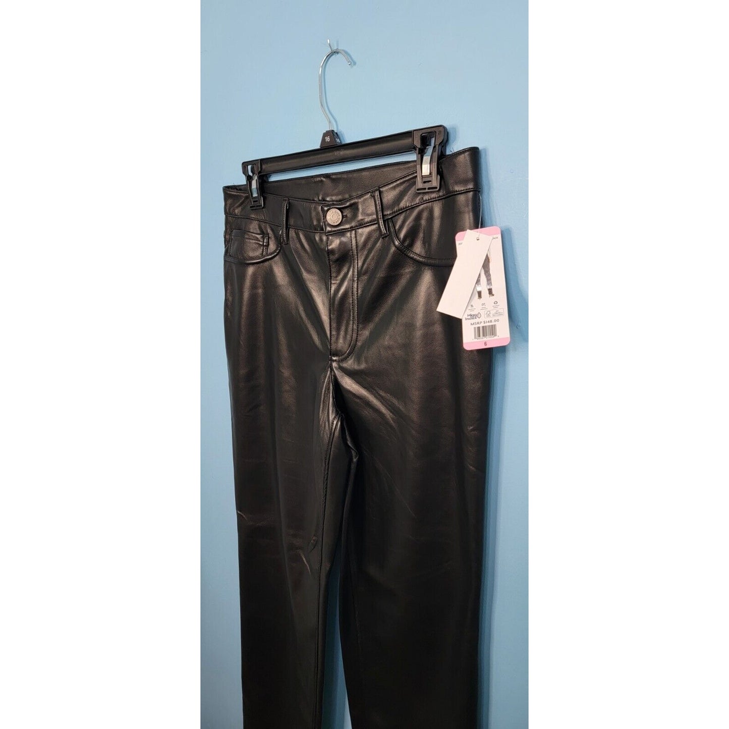 JOIE NWT Black Faux Leather Pants Ankle Length Skinny Leg Limited Edition Sz 6