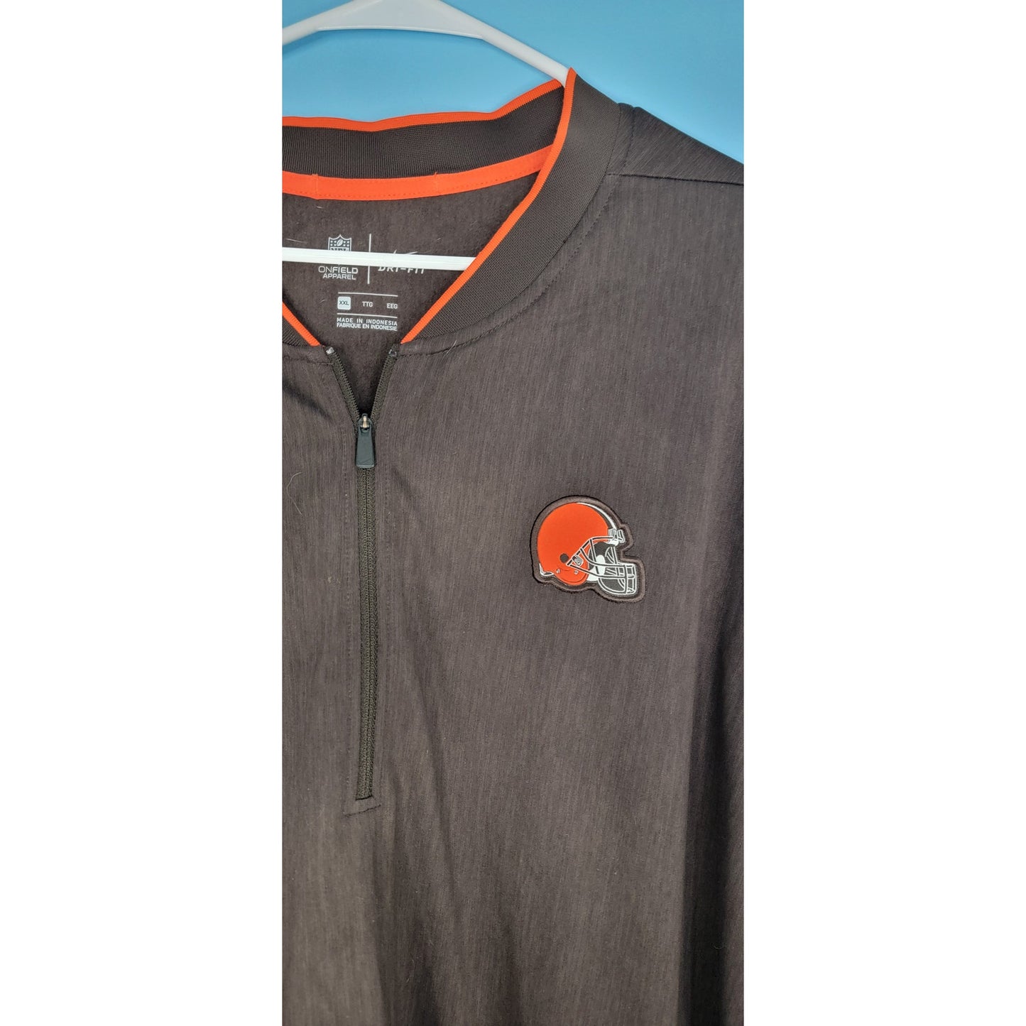 Mens Nike Cleveland Browns XXL 1/4 Zip Sweater NFL