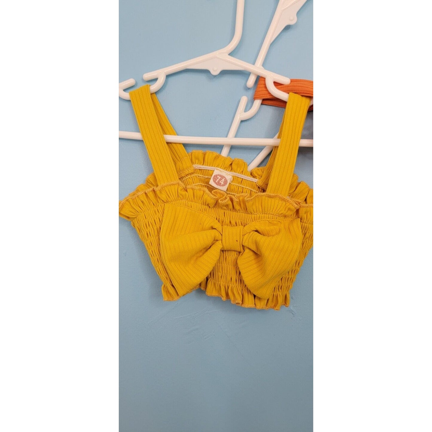Baby Girls 6-9mos 3 Piece Outfit, 2 Bow Crop Tanks And Sunflower Bloomers
