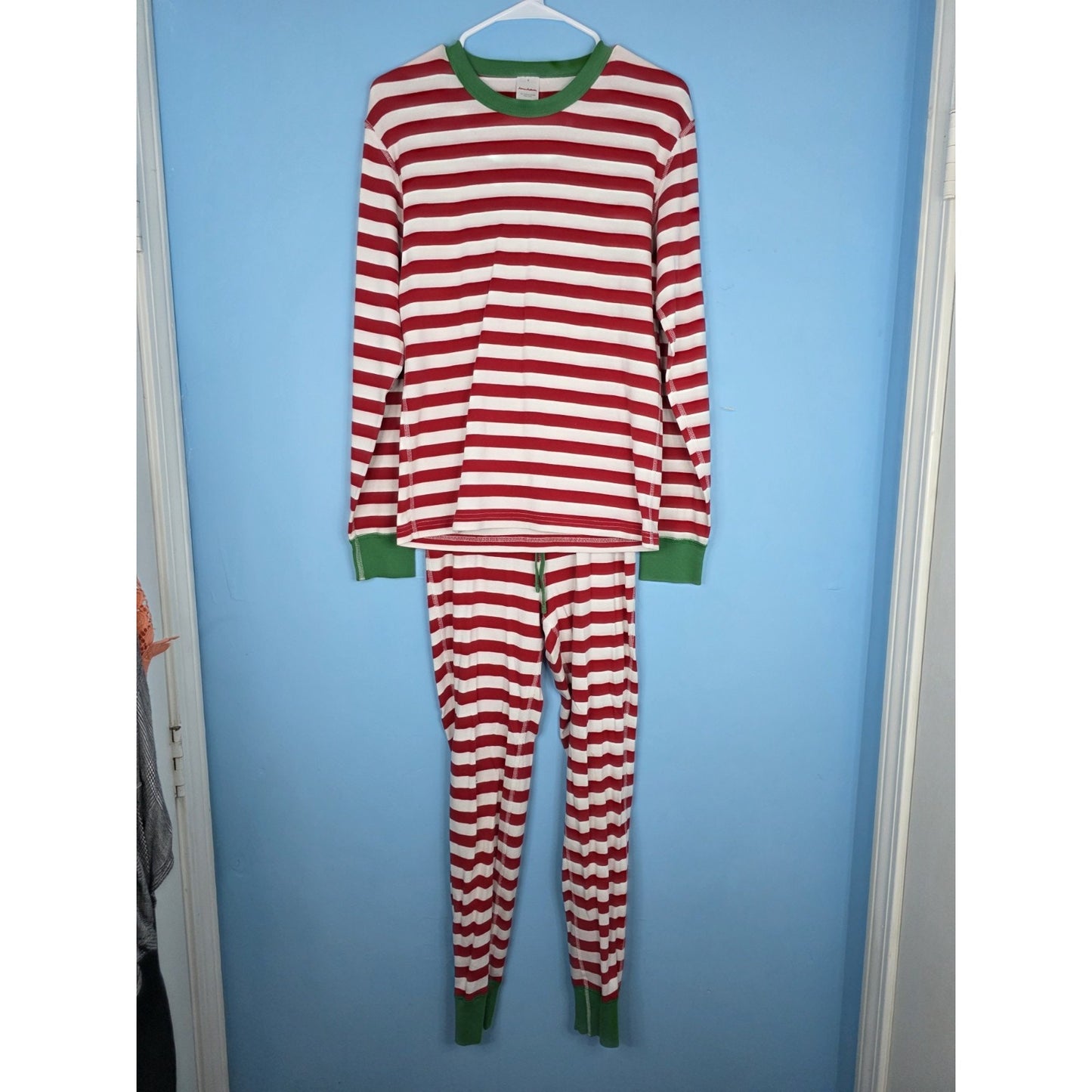 Hanna Andersson Women's Red Striped 2 Pc Pajama Set Size Small Top & Pants