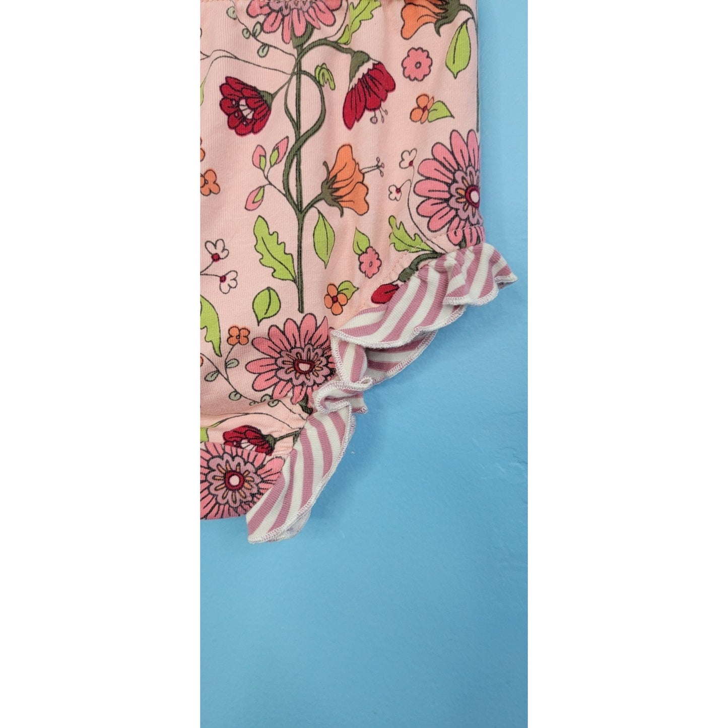 Matilda Jane/MJ Pink Floral Ruffle Diaper Cover 12-18 Months