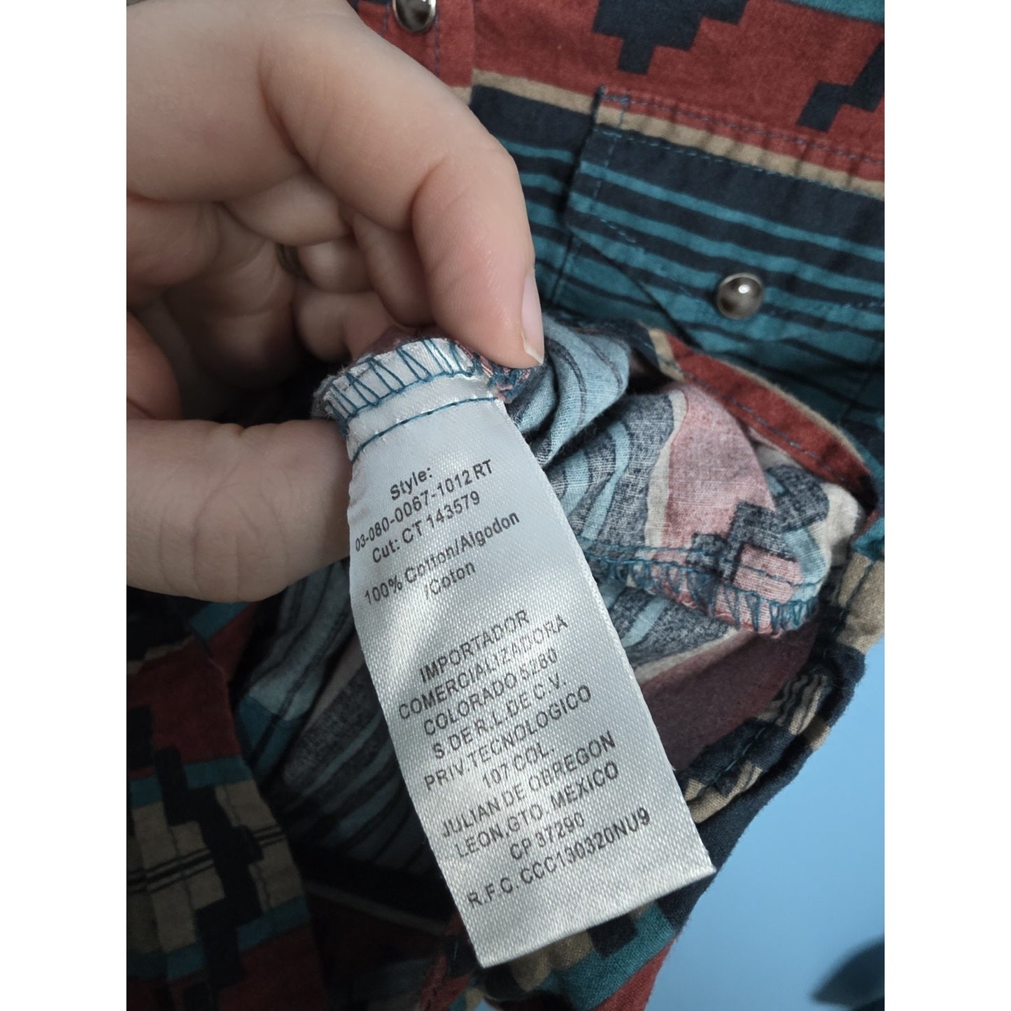 Roper Girls XS (4-5) Snap Ombre Aztec Horizontal Rust