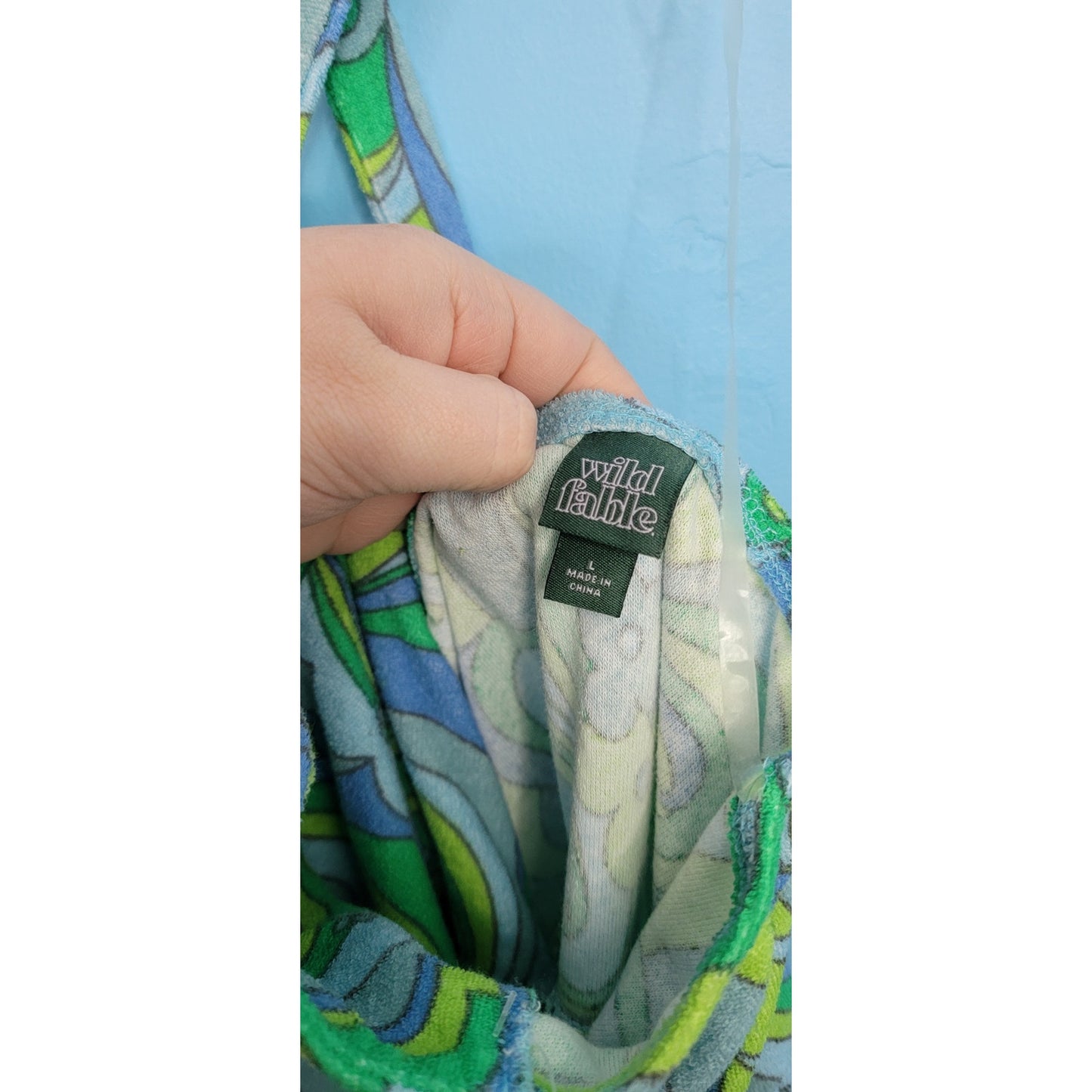 Wild Fable Large Y2K Paisley Halter TerryCloth Swim Cover Up