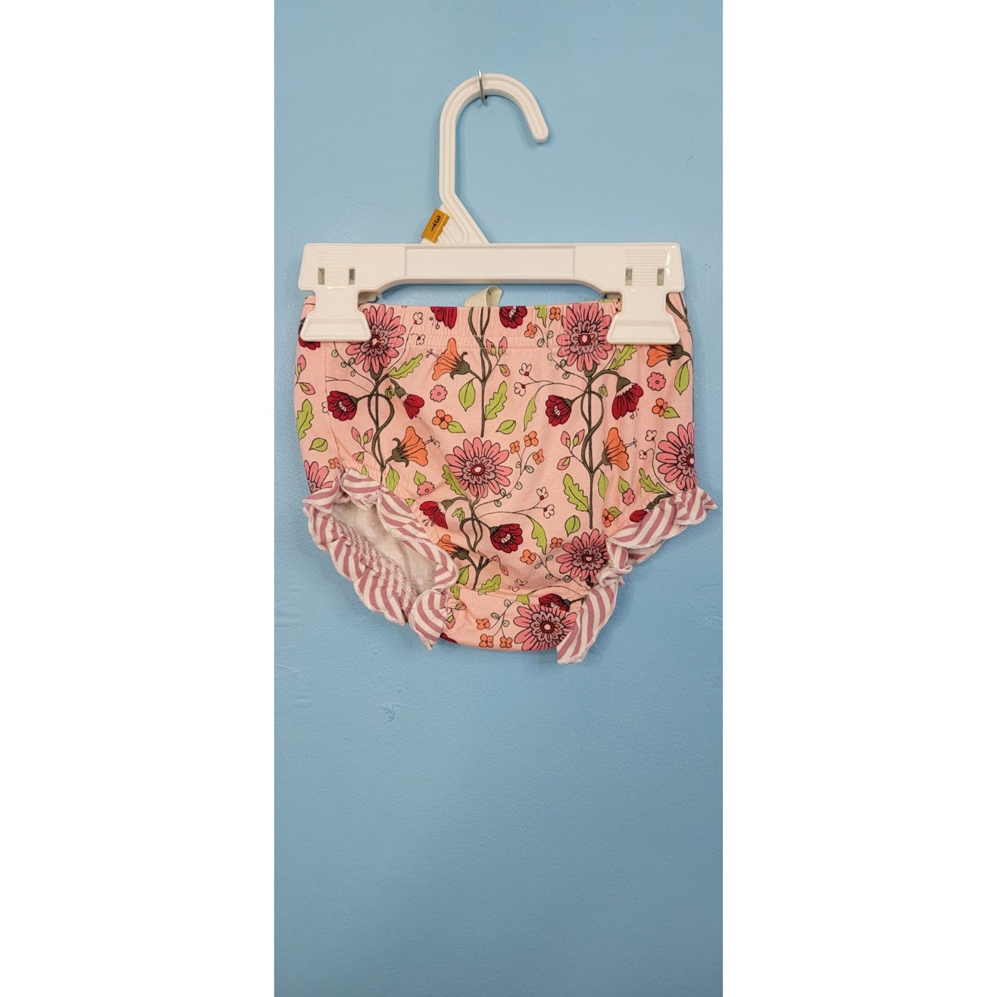 Matilda Jane/MJ Pink Floral Ruffle Diaper Cover 12-18 Months