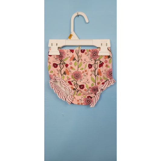 Matilda Jane/MJ Pink Floral Ruffle Diaper Cover 12-18 Months
