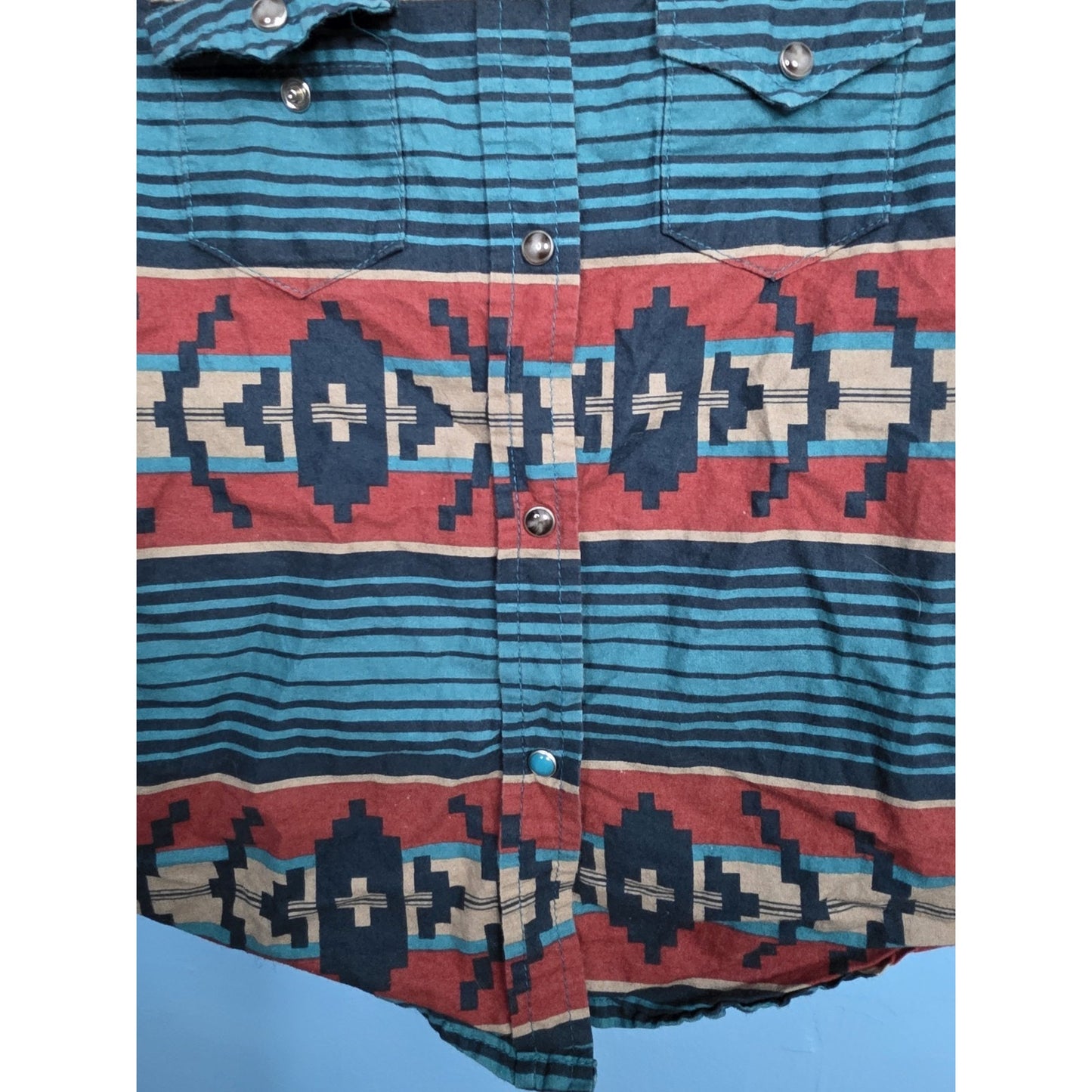 Roper Girls XS (4-5) Snap Ombre Aztec Horizontal Rust