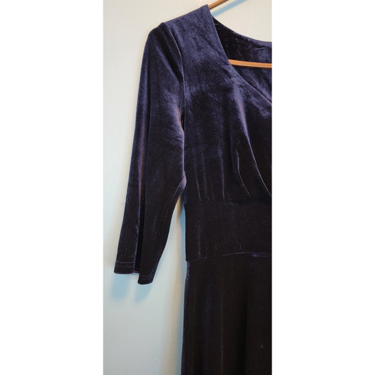 Bbonlinedress Size Small Navy Blue Velvet Fit & Flare Dress NWOT