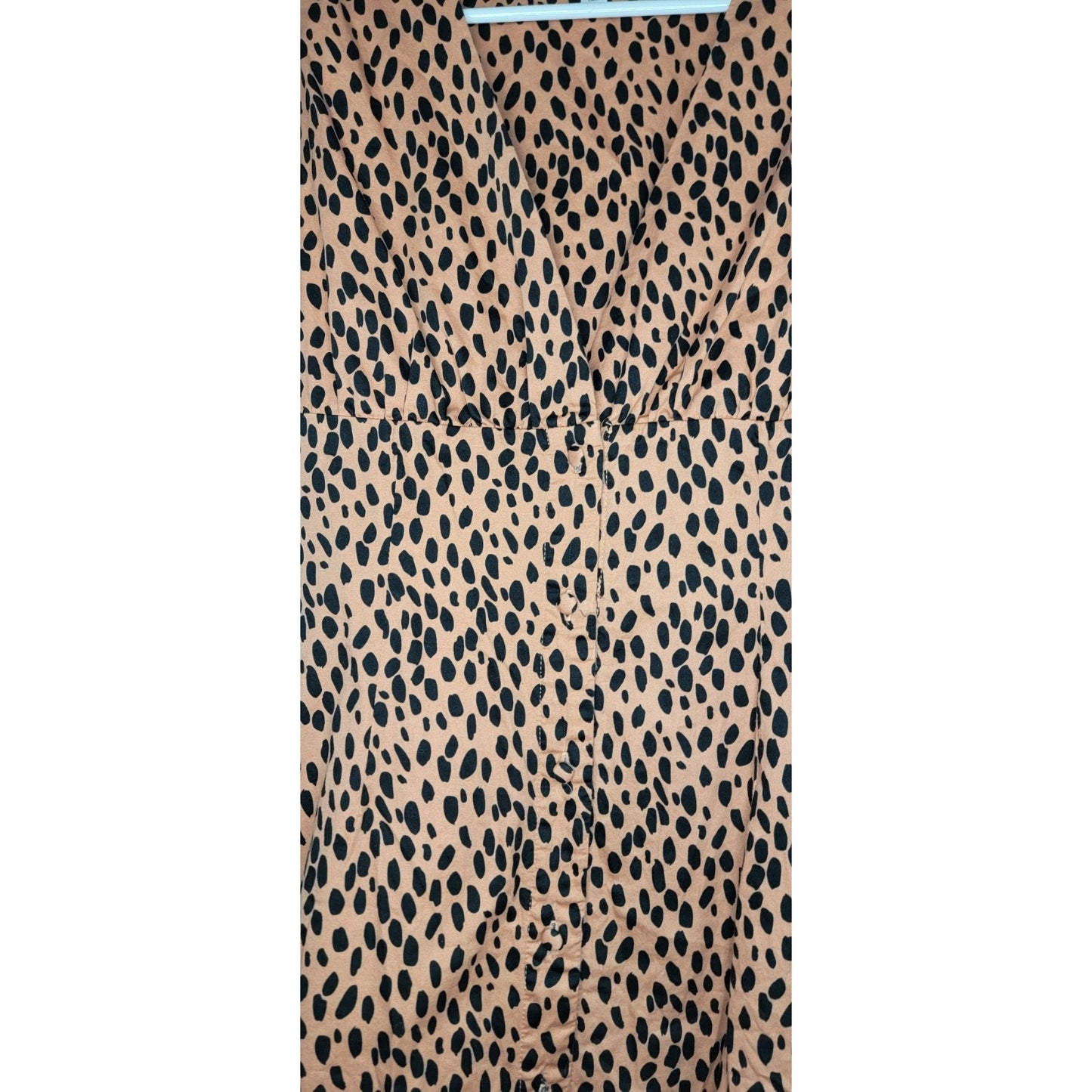 RTR Love, Whit Dotted Puffed Sleeve Midi Dress Small