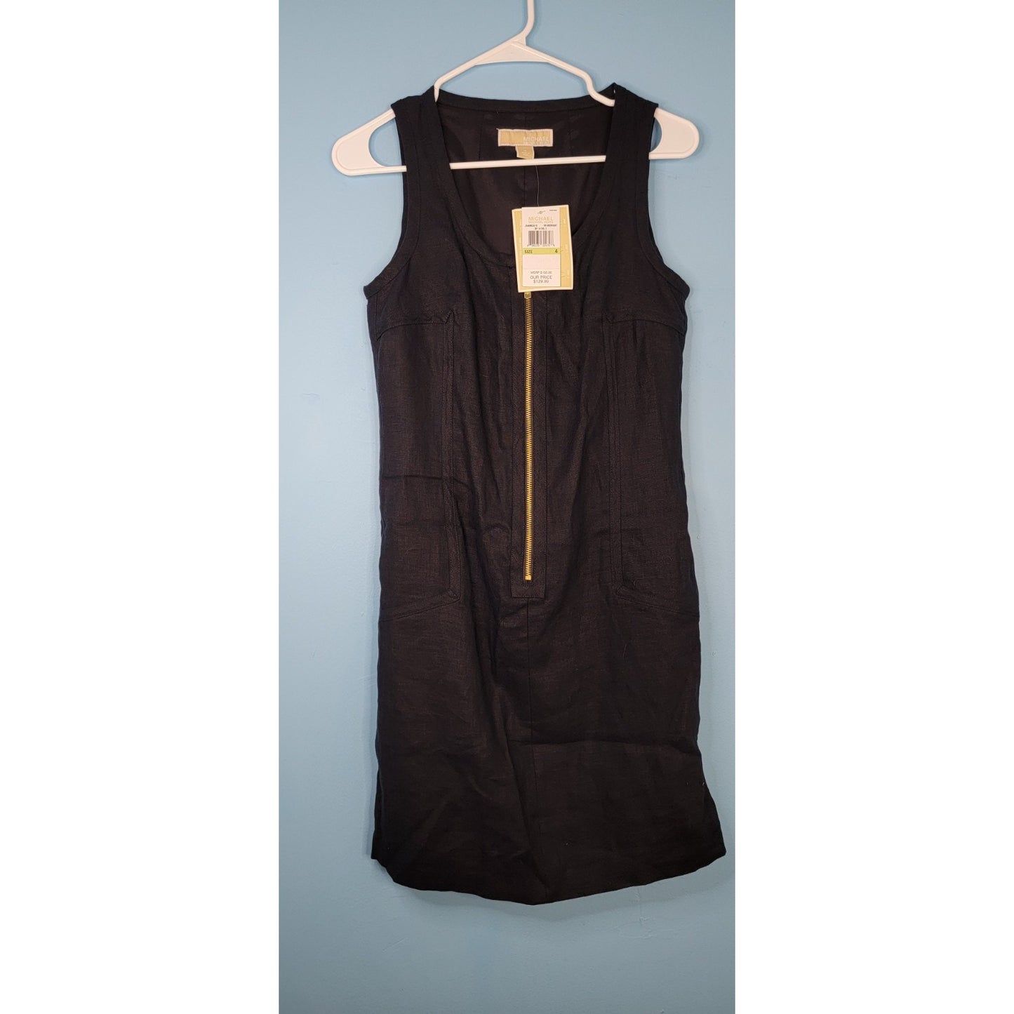 NWT Michael Kors Zip Front Linen Dress Size 4
