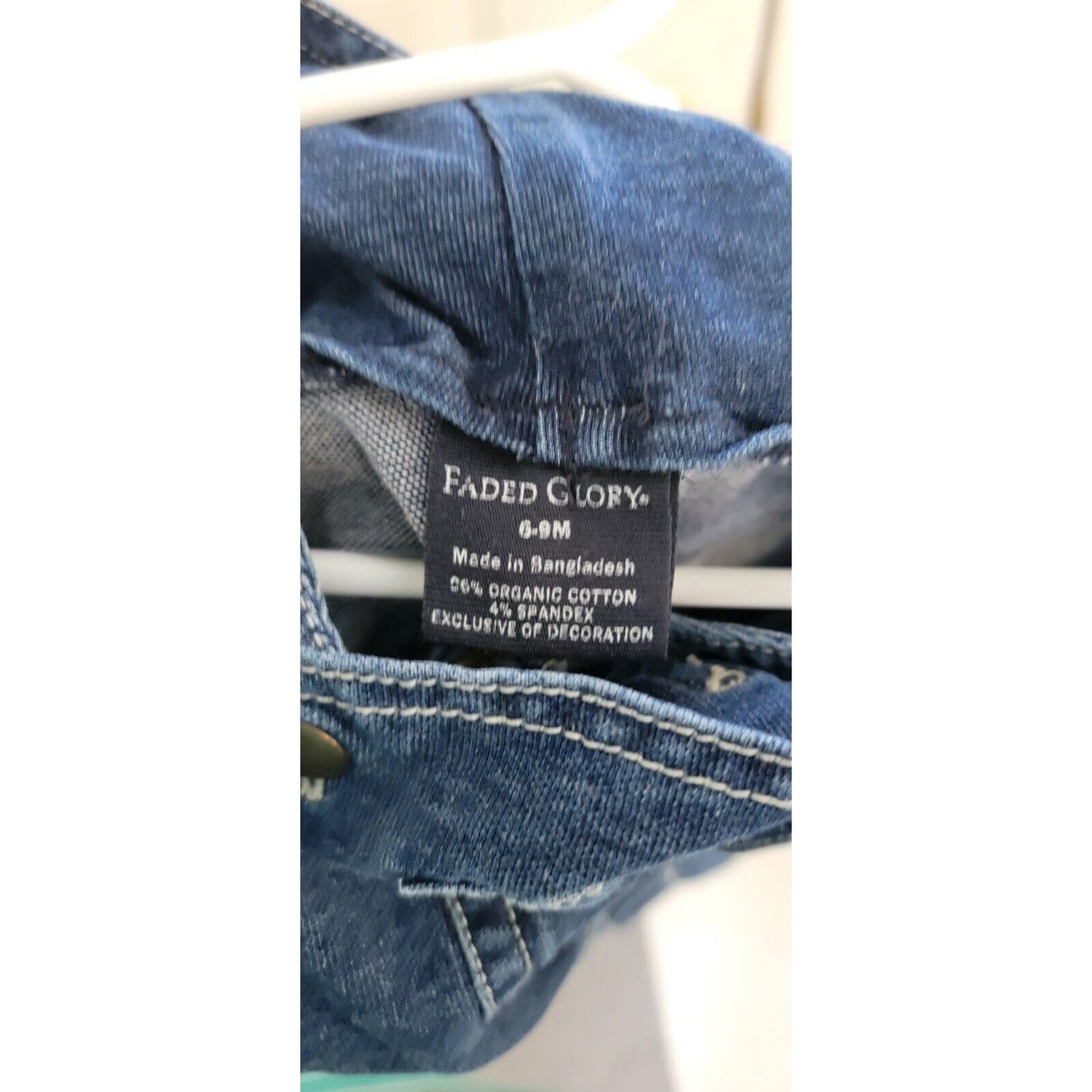 Baby Faded Glory Denim Shortalls Size 6-9 Months